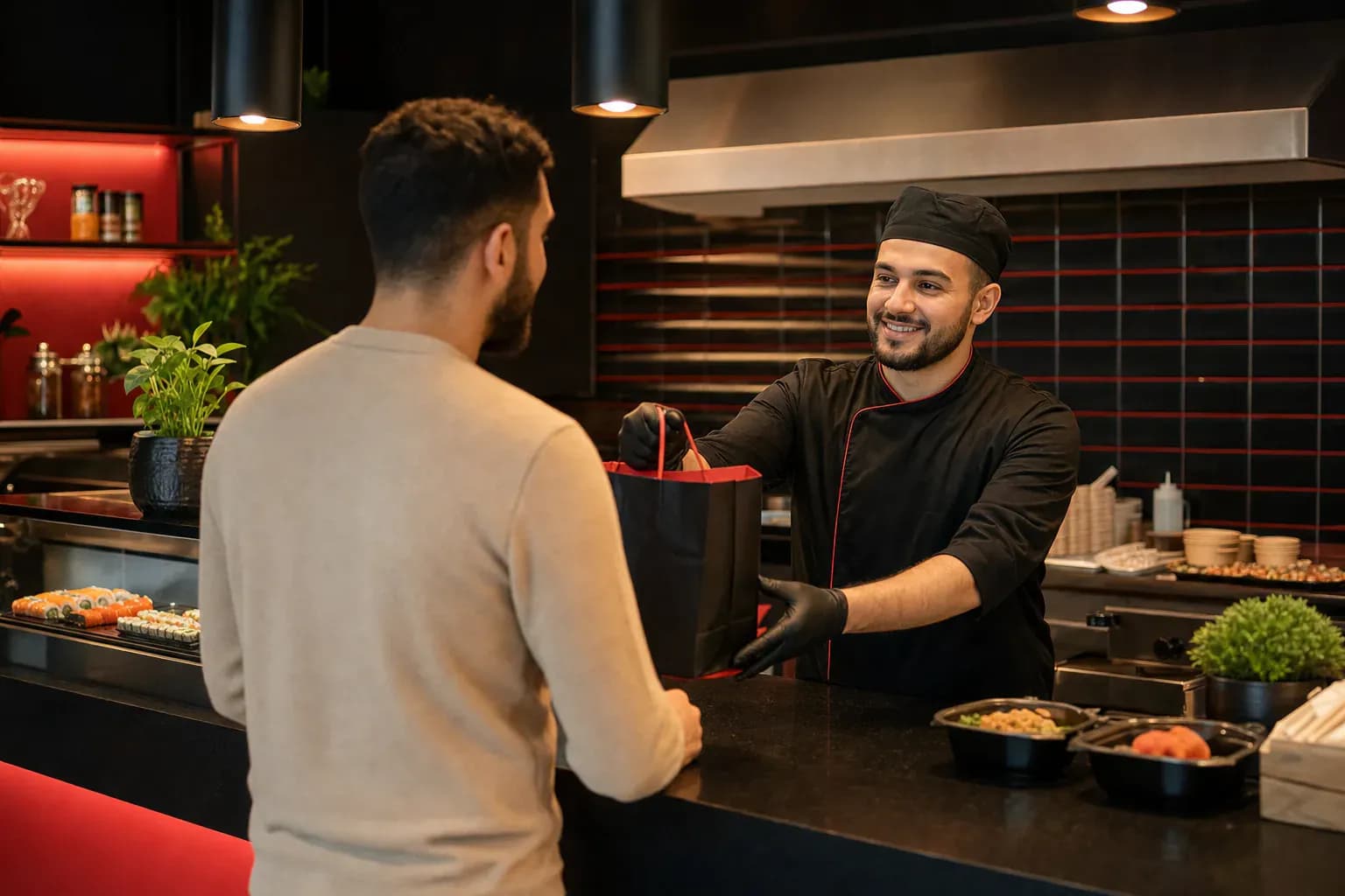 Illustration éditoriale sur le thème du sushi halal et de la traçabilité
